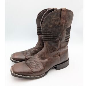 Ariat Circuit Patriot Western Boots Square Toe Men's Brown Size US11D EU44.5